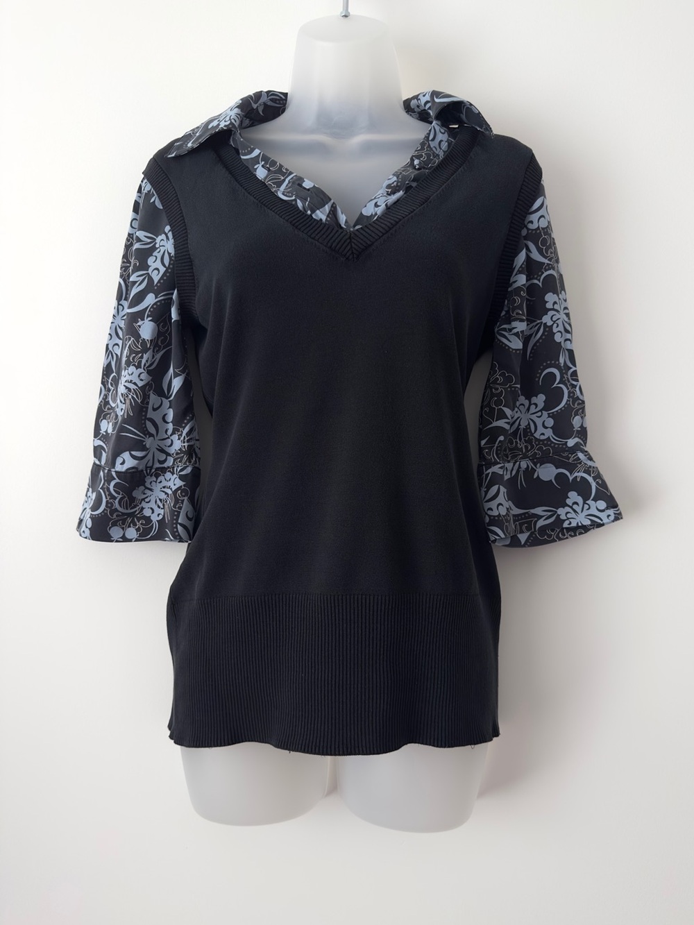 y2k bebe layered top 
tropical butterfly print